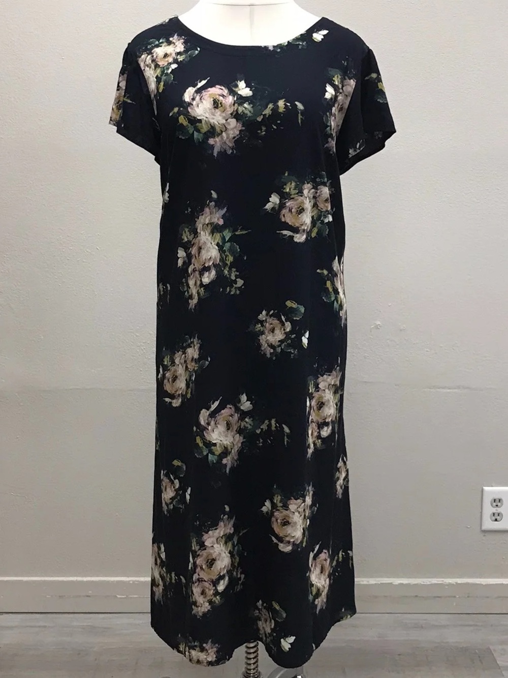 J.Jill Soft Lightweight Navy Blue Floral Maxi Dress - New - Size 3X - Picture 1 of 5